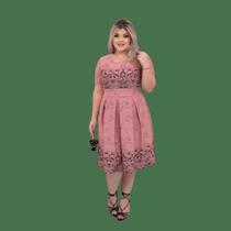Vestido Moda Plus Size Evangelico Social Rodado Florido Casamento Feminino Jovens Trabalho
