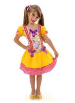 Vestido Moda São João Infantil Festa Junina Coração Rosa