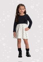 Vestido Moletom Manga Longa Infantil Menina com Pompom
