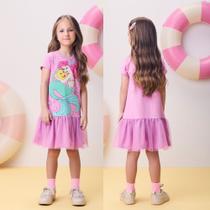Vestido Momi Algodão Pequena Sereia Lilás