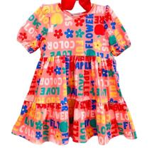 Vestido Mon Sucré Fruit Fun Colors Salmão Inverno