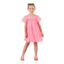 Vestido mon sucré infantil rosa flúor spring 3125364