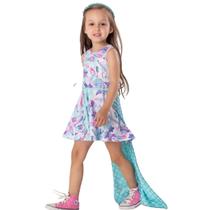 Vestido Mon Sucré Infantil Sereia Calda Removível Verão
