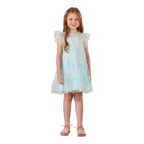 Vestido mon sucré tule azul infantil lovely cats 3125328