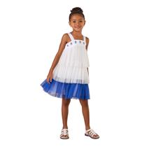 Vestido Mon Sucre Tule Branco e Azul 51 13 31 25 112 Vestido Mon Sucre Tule Branco e Azul 51 13 31 25 112