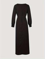 Vestido monocromático no peito abotoado para senhoras, robe elegante, Oriente Médio, moda feminina