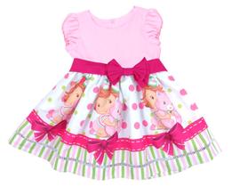 Vestido Moranguinho Baby Rosa Com Manga Festa Infantil Vestido Moranguinho Baby Rosa Com Manga Festa Infantil