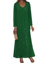 Vestido Mother of the Bride, Clothfun, comprimento do chão, chiffon Vestido Mother of the Bride, Clothfun, comprimento do chão, chiffon