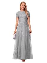 Vestido Mother of the Bride YOFF Silver Beaded Sequin Long Vestido Mother of the Bride YOFF Silver Beaded Sequin Long