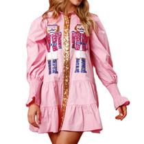 Vestido Muineobuka de Natal com estampa de quebra-nozes com estampa de quebra-nozes