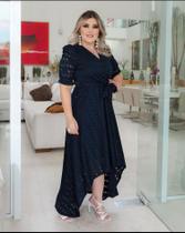 Vestido Mullet Elegante e Discreto Longo Plus Size EG Preto Vestido Mullet Elegante e Discreto Longo Plus Size EG Preto