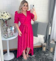 Vestido Mullet Longo Plus Size EG Rosa Pink - Sales Store