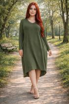 Vestido Mullet Manga Longa Moda Femenina