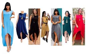 Vestido Mullet Plus Size Maxi Saruel Regata - FitCool