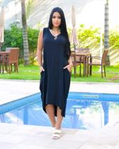 Vestido Mullet Regata Com Bolso Moda Femenina