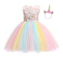 Vestido MYRISAM Princess Unicorn Rainbow Girls 4-5T poliéster