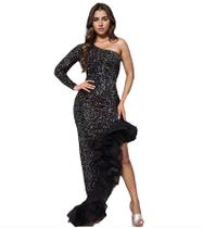 Vestido Nagfar Shiny Sequin Bead de ombro único para mulheres