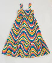 Vestido Nanai Infantil Menina Ondas Coloridas Verão Moda Infantil 6000360