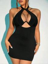 Vestido Naralise Feminino Preto 95%poliéster 5% elastano Elastidade alta Confortável Tamanho P