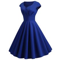 Vestido NarhBrg Vintage dos anos 50 Retro Cocktail Party Swing Blue