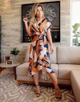 Vestido New Midi Leve Com Faixa Vestido New Midi Leve Com Faixa