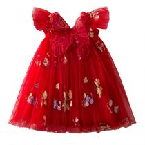 Vestido NNJXD Baby Girl com bordado de flores em tule de 12 a 24 meses