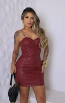 Vestido Noite Curto em material sintético Meia Taça Vestido Noite Curto em material sintético Meia Taça