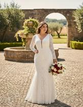 Vestido Noiva 64 Longo Plus Size Renda Casamento Civil Festa Vestido Noiva 64 Longo Plus Size Renda Casamento Civil Festa