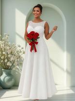 Vestido Noiva 84 Longo Renda Festa Plus Size Casamento Civil