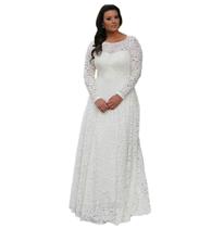 Vestido Noiva Civil Plus Size Renda Casamento Festa Longo