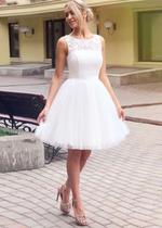 Vestido Noiva Curto Debutante 15 Anos Com Peito De Renda Vestido Noiva Curto Debutante 15 Anos Com Peito De Renda