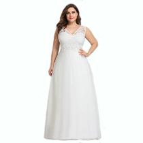 Vestido Noiva Longo Plus Size Festa Renda Casamento Civil