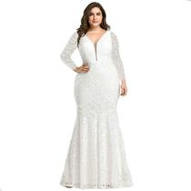Vestido Noiva Longo Plus Size Renda Casamento Civil Festa Vestido Noiva Longo Plus Size Renda Casamento Civil Festa