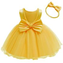 Vestido NSSMWTTC Baby Girl Easter Backless Yellow 80
