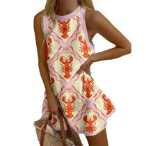Vestido NUFIWI Beach Vocation Lobster Fish Tank para mulheres