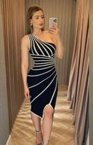 Vestido Nula Manga Listrado