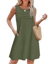 Vestido OFEEFAN, semiformal, moda de verão, poliéster verde Vestido OFEEFAN, semiformal, moda de verão, poliéster verde