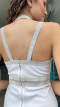Vestido off white alça em lurex