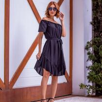 Vestido ombro a ombro Alinne - PRETO