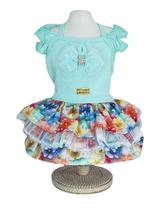 Vestido Ombro a Ombro Verde para cachorro e gato