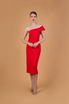 Vestido Ombro So Vermelho