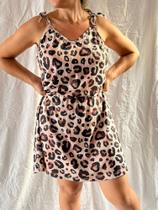 Vestido onça Malha Canelada Vestido onça Malha Canelada