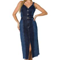 Vestido Onça Preta Mid Jeans - Azul Vestido Onça Preta Mid Jeans - Azul