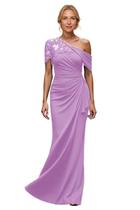 Vestido Ontoefy One Shoulder, mãe da noiva, lilás, chiffon Vestido Ontoefy One Shoulder, mãe da noiva, lilás, chiffon