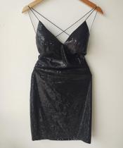 Vestido paetê preto social tam unico Vestido paetê preto social tam unico