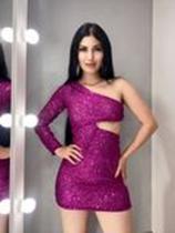 Vestido paete tubinho brilho festa balada M