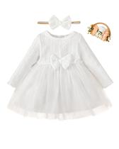 Vestido para bebé niña Renotemy invierno 3-6 meses blanco para bodas