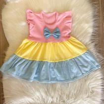 Vestido para bebê Vestido de listras e lacinho para bebe