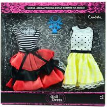 Vestido Para Boneca Barbie Com 2 Vestidos Doll Dress Candide