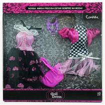Vestido Para Boneca Barbie Com 2 Vestidos Doll Dress Candide Vestido Para Boneca Barbie Com 2 Vestidos Doll Dress Candide